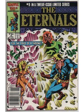 Eternals 9 Marvel Comics 1986 Newsstand 8.0 Ikaris vs Thena Limited Series